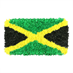 An artful Jamaican flag mosaic, imagined in texture and light, emerges from a sea of tiny crumpled pieces-paper, fabric scraps, and other upcycled bits-that give the surface a lively, granular feel. The diagonal gold saltire swings across the field, each sliver of yellow catching a glint of sun and guiding the eye toward the four triangular zones. The upper and lower greens glow with verdant, tropical brightness, while the left and right blacks provide a deep velvet contrast that anchors the composition. The irregular edges of each fragment create a subtle, organic rhythm; the play of highlight and shadow across the three-dimensional surface makes the flag feel almost sculptural, crafted with care, touched by hands, and full of communal storytelling. From Brent Cross Flowers, we encourage its use as a cultural focal point-perfect for feature photography for stories about Jamaica's art scene or diaspora celebrations in NW London. The image pairs well with articles about heritage, festivals, or local arts programs in the Cricklewood and Golders Green corridor, reinforcing a neighbourhood that values craft, sustainability, and colour. This piece would be ideal in spaces seeking warmth and conversation, and we offer dependable, same-day delivery across Brent Cross and surrounding NW postcodes to support events, shop displays, or thoughtful gifts.