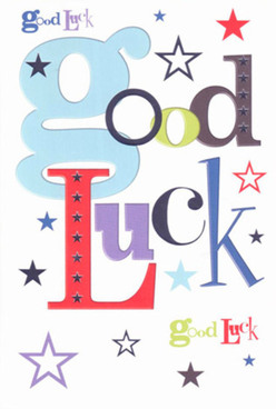 This good luck card, artfully crafted in Brent Cross, is a testament to thoughtful design-a perfect blend of playful energy and genuine motivation. The oversized, baby-blue 'g' exudes a sense of fun, anchored by bold reds and rich purples that lend both seriousness and delight. Sketched stars in every size and shade-inky blue, cloud-soft lavender, and gentle turquoise-scatter across the crisp white background, capturing the wonder and hope that come with a new chapter. The carefully balanced fonts and vibrant colours create not just a message, but a mood of uplifting anticipation and steadfast support, echoing the encouragement extended daily among Brent Cross neighbours. Running your fingers across the card's smooth surface, you can sense the care and optimism poured into its creation-just like the attention each bouquet receives before we deliver it throughout the NW4 area. Ideal for milestones, whether exams or new jobs, this card assures anyone setting foot on a new path that good fortune is truly within reach, right here in the heart of Brent Cross.