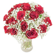 This refined bouquet, lovingly crafted for the Brent Cross community, is the epitome of romantic expression. Each deep red rose grows bold and radiant, its velvety spirals opening into a sea of passionate colour, softened by gentle clouds of white gypsophila. Displayed in a clear glass vase, the composition feels both timeless and fresh-with the cool green of the stems adding natural depth visible beneath the blooms. Soft light highlights the curves of every petal and the misty texture of the baby's breath, creating a sense of tender harmony. This bouquet feels alive with meaning and grace, perfect for those special moments-be it a romantic anniversary, a declaration of affection, or to make any ordinary day feel extraordinary. Inspired by the energy and warmth of Brent Cross's vibrant streets, this floral arrangement showcases both skilled craftsmanship and heartfelt intent, easily brightening any space it inhabits.